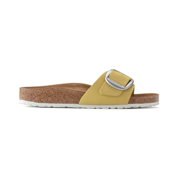 Anthropologie x Birkenstock Madrid Big Buckle Nubuck Leather Sandals Popcorn - Picture 1 of 12